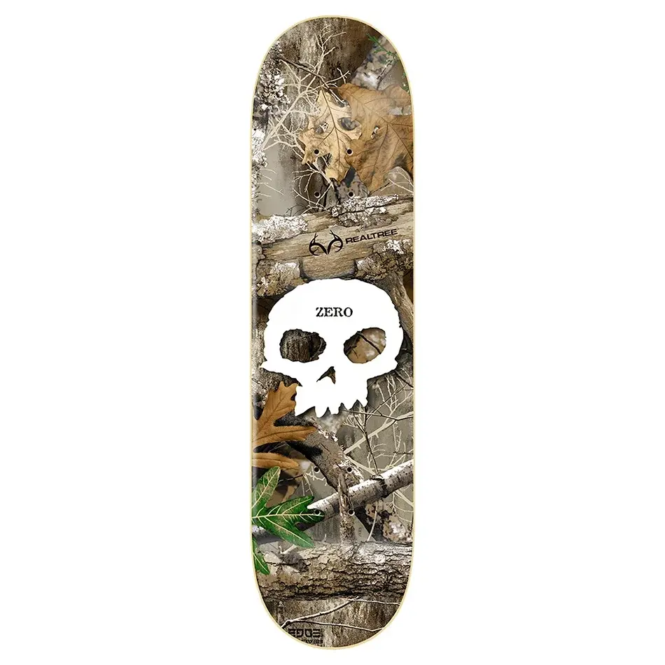 Zero Single Skull Realtree White 8.5 Skateboard Deck