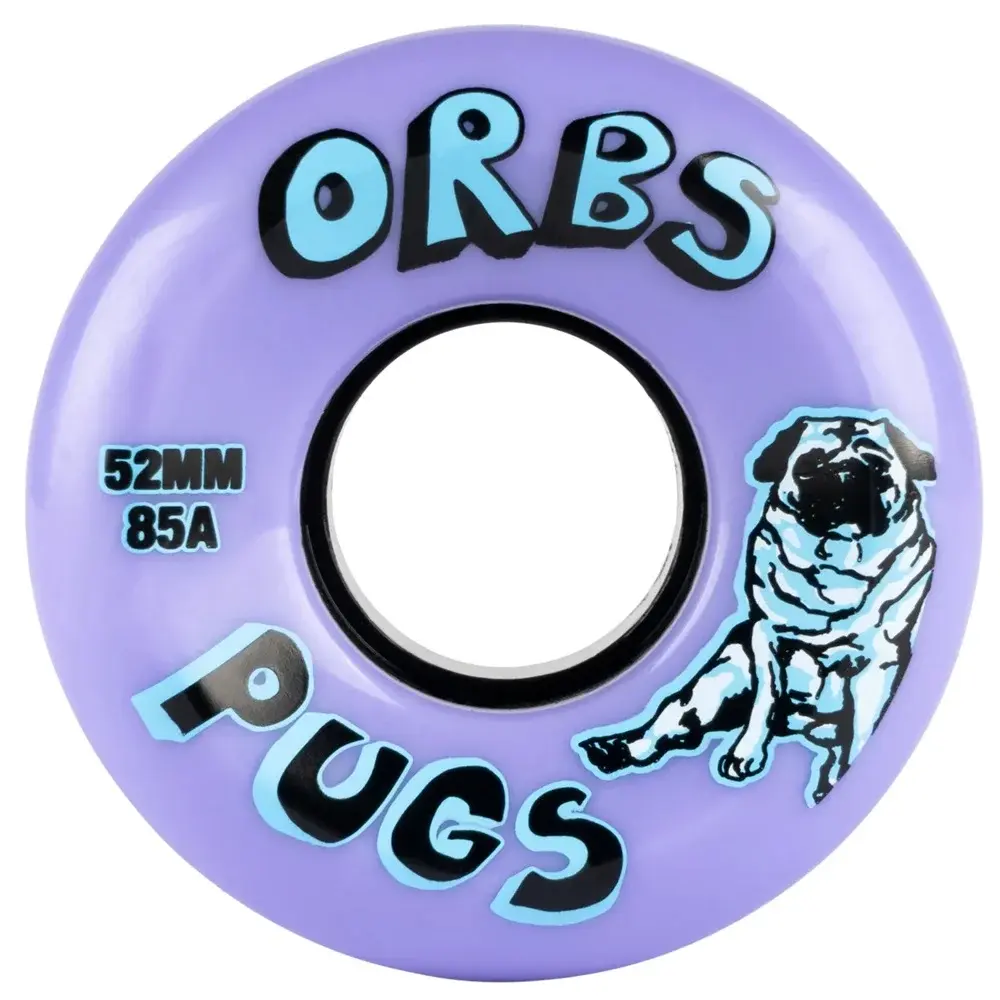 Welcome Orbs Pugs Lavender 85A 52mm Skateboard Wheels