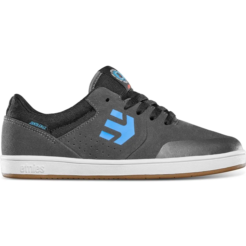 Etnies Marana X Santa Cruz Grey Black Blue Kids Skate Shoes [Size: US 4]