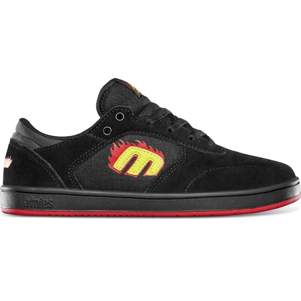 Etnies Windrow X Santa Cruz Black Red Black Kids Skate Shoes [Size: US 3]