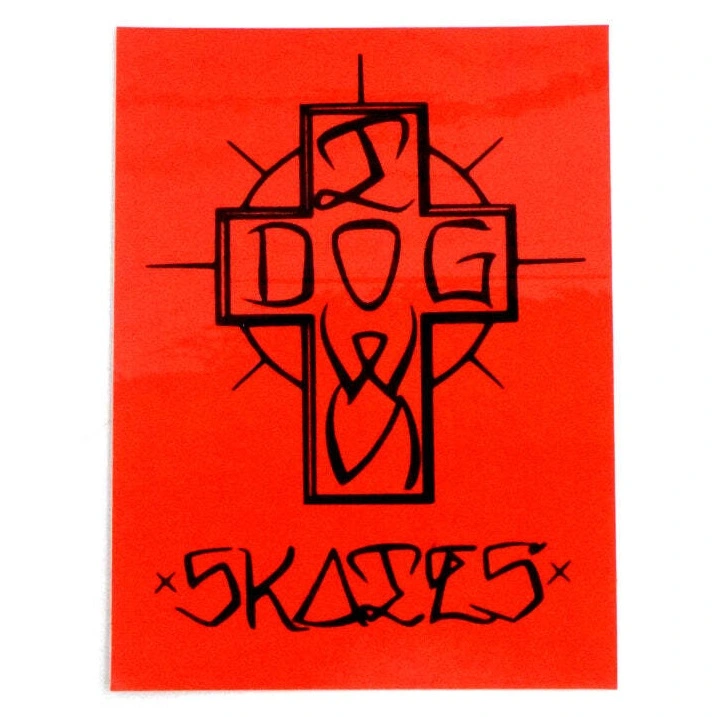 Dogtown Ese Cross Red Black Sticker