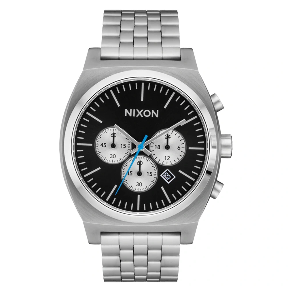 Nixon Time Teller Chrono Chrome Black Chrome Sunray Watch