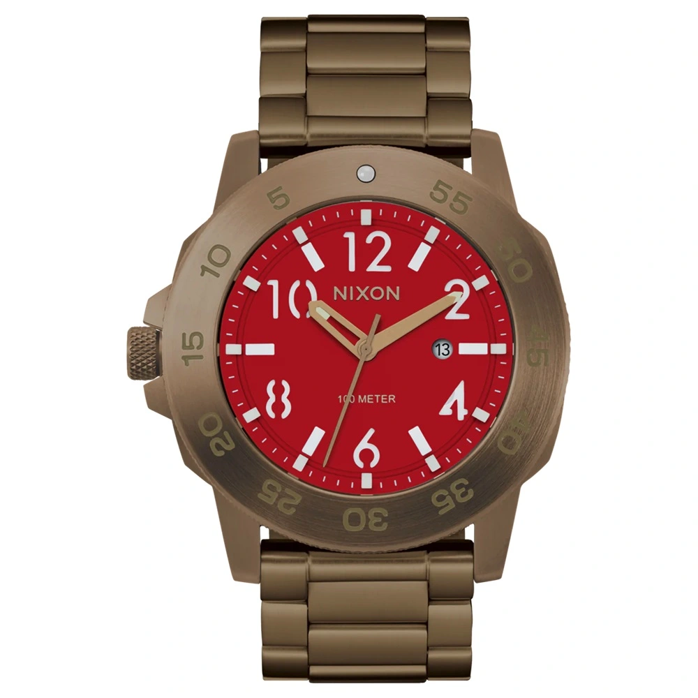 Nixon Smyth 44 Khaki Red Watch