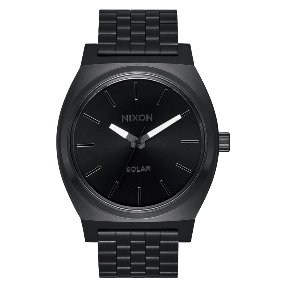 Nixon Time Teller Solar All Black White Watch