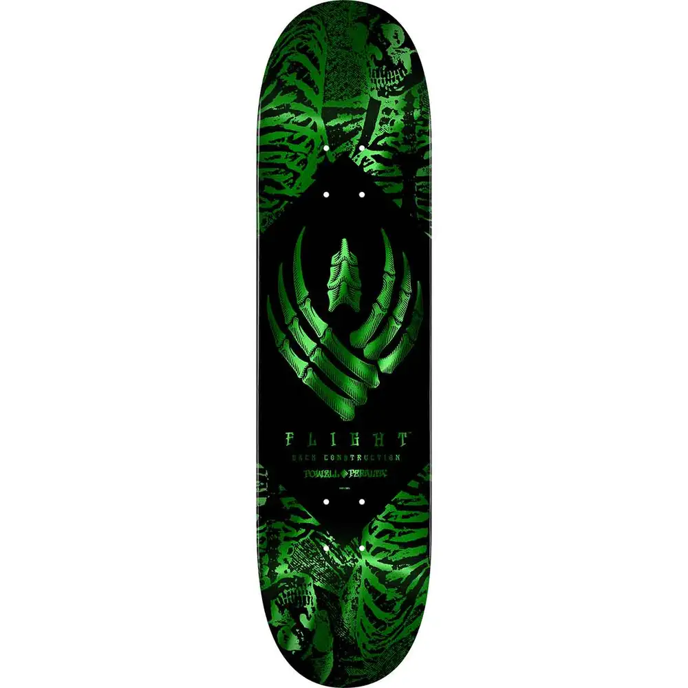 Powell Peralta Flight Skeleton Green Foil Shape 244 8.5 Skateboard Deck