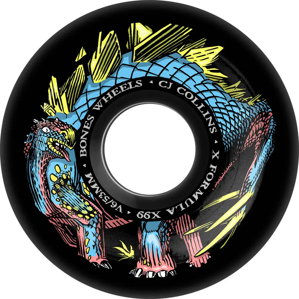 Bones X-Formula Collins Dino Sortas Widecut V6 99A 53mm Skateboard Wheels