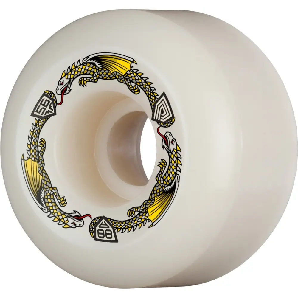 Powell Peralta Dragon Formula White 88A 56mm x 40mm Skateboard Wheels