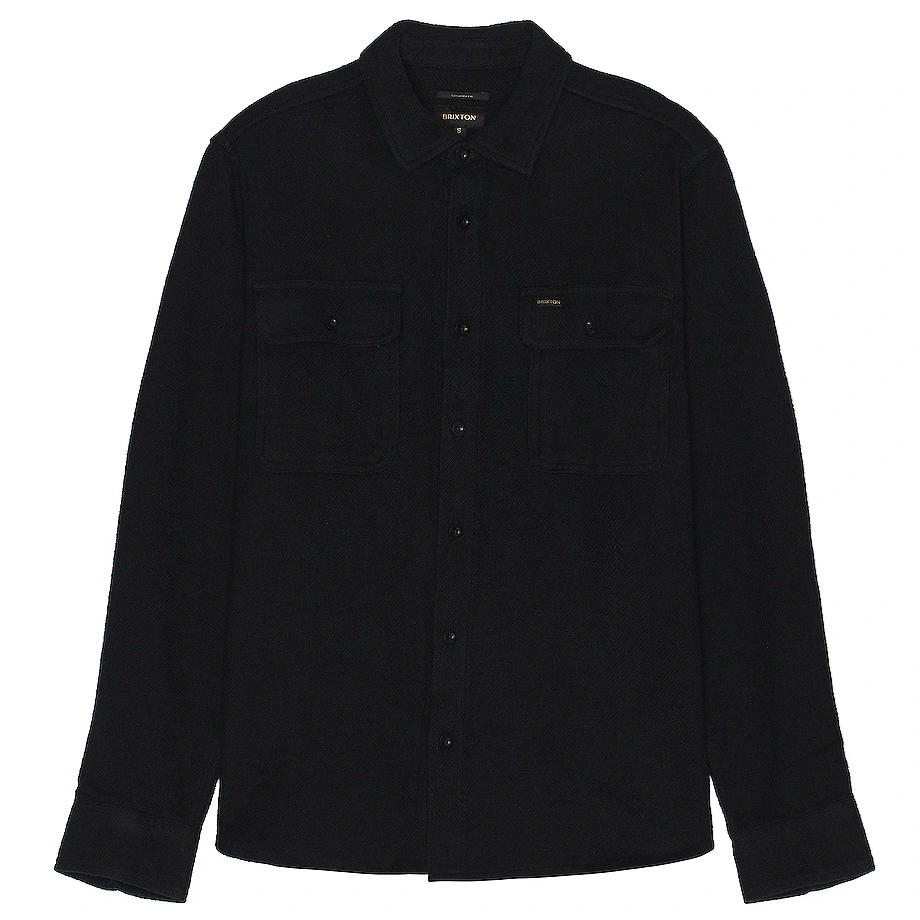 Brixton Bowery Textured Twill Overshirt Black Button Up Shirt [Size: S]