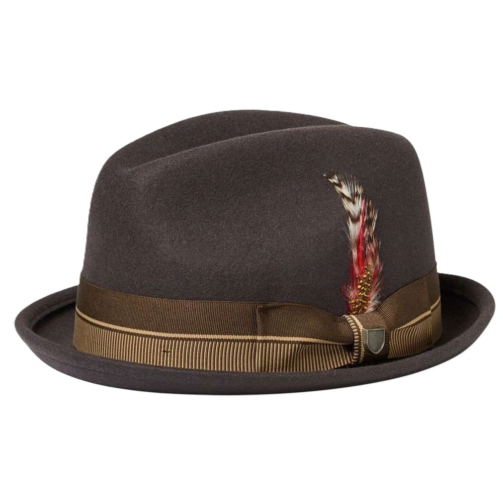 Brixton 20th Anniversary Gain Fedora Chocolate Gold Hat [Size: M]