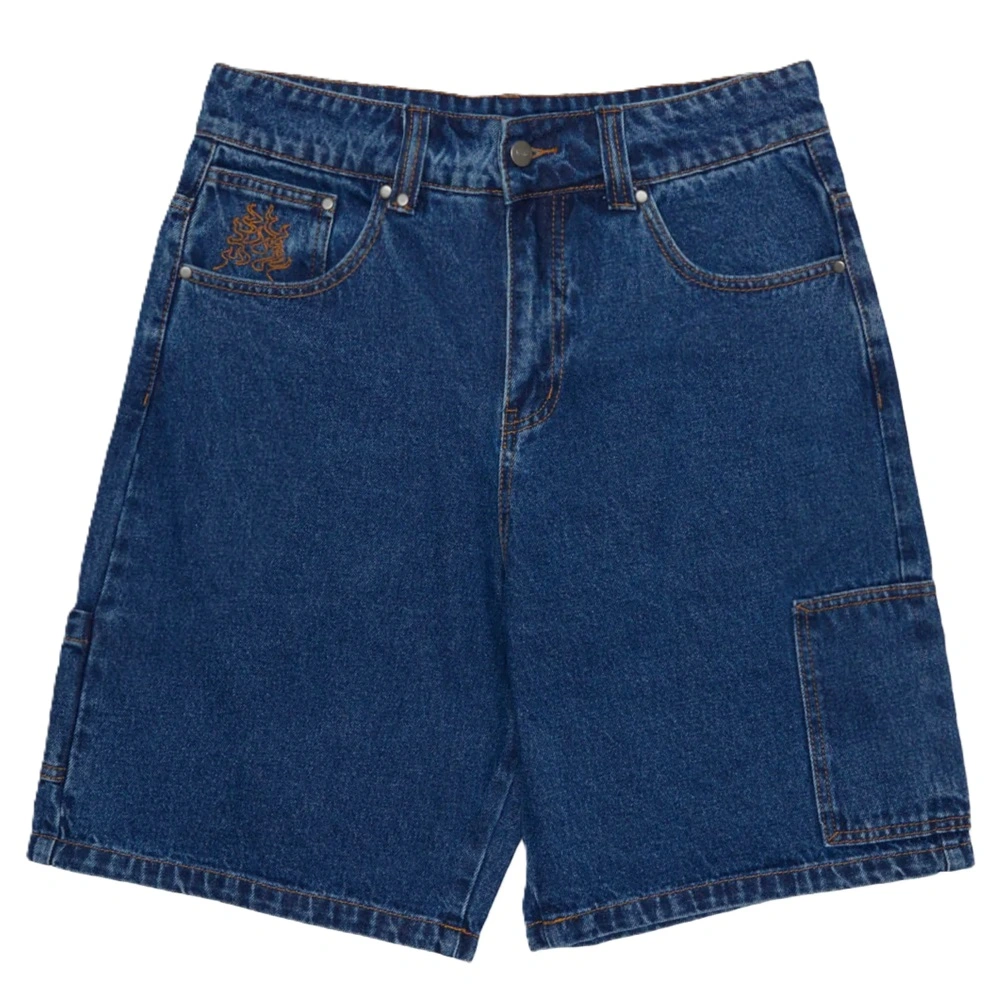 Afends Scorched Harper Denim Baggy Carpenter Authentic Blue Shorts [Size: 30]