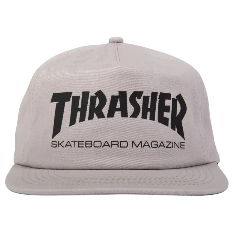 Thrasher Skatemag Grey Black Snapback Hat