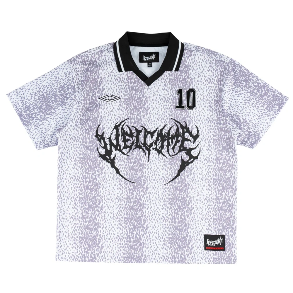 Welcome Skateboards Penalty Soccer White Lavender Jersey Shirt [Size: L]