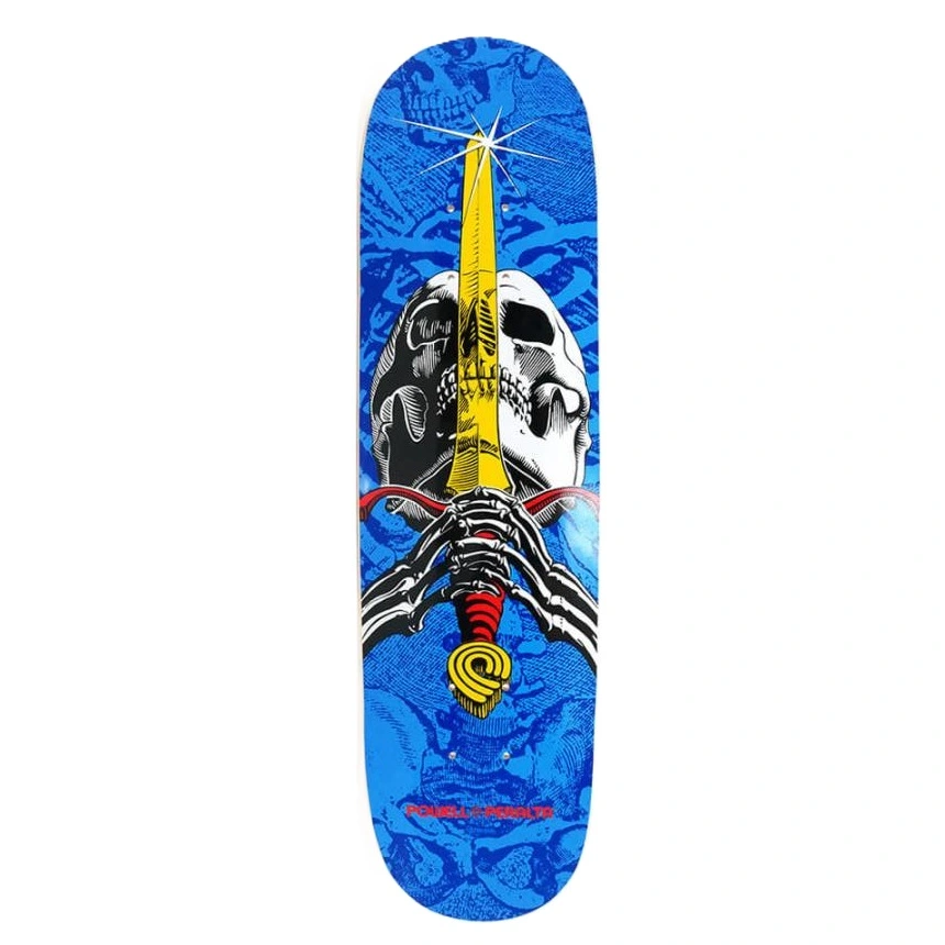 Powell Peralta Skull and Sword Blue 7.5 Skateboard Deck