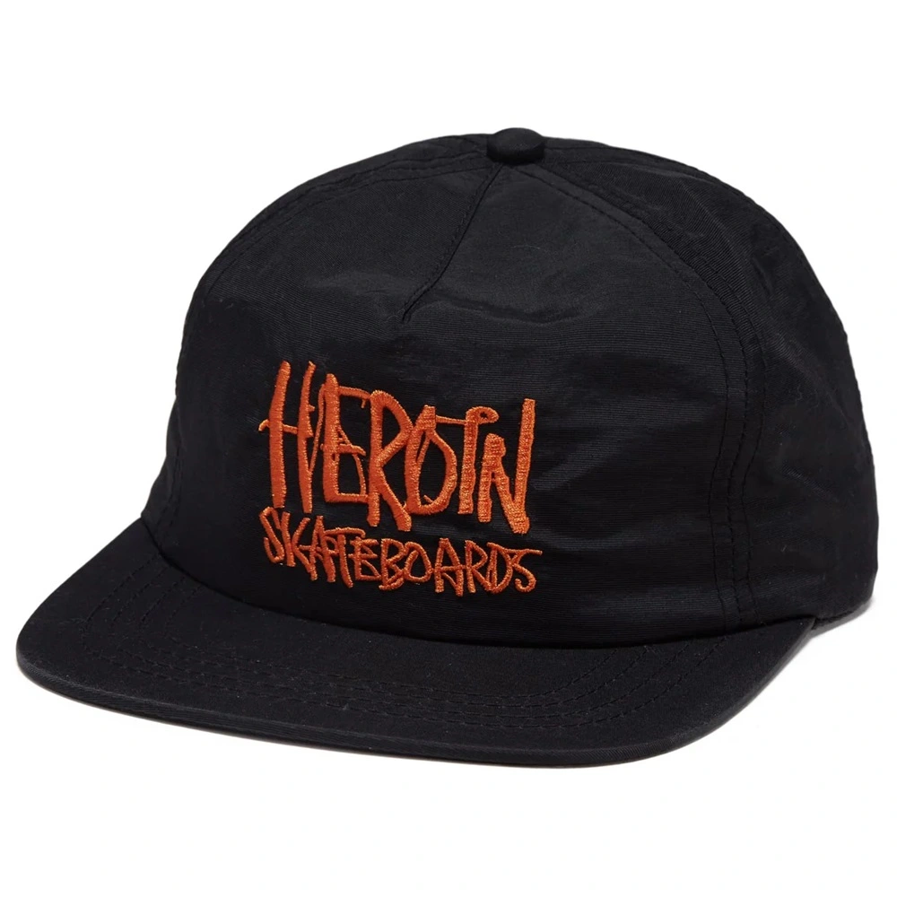 Heroin Script Black Orange Nylon Snapback Hat