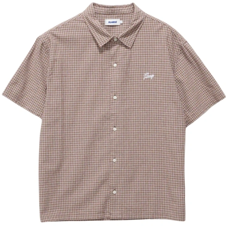 XLarge Oxford Script Brown Button Up Shirt [Size: M]