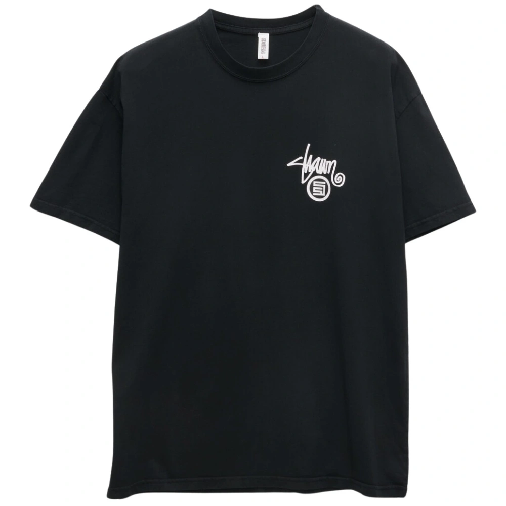 S-Double Shawn Dot Washed Black T-Shirt [Size: S]