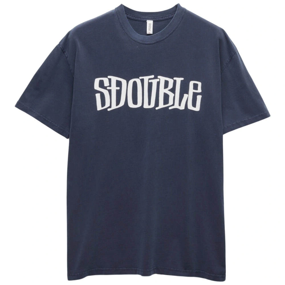 S-Double Design By Washed Navy T-Shirt [Size: M]