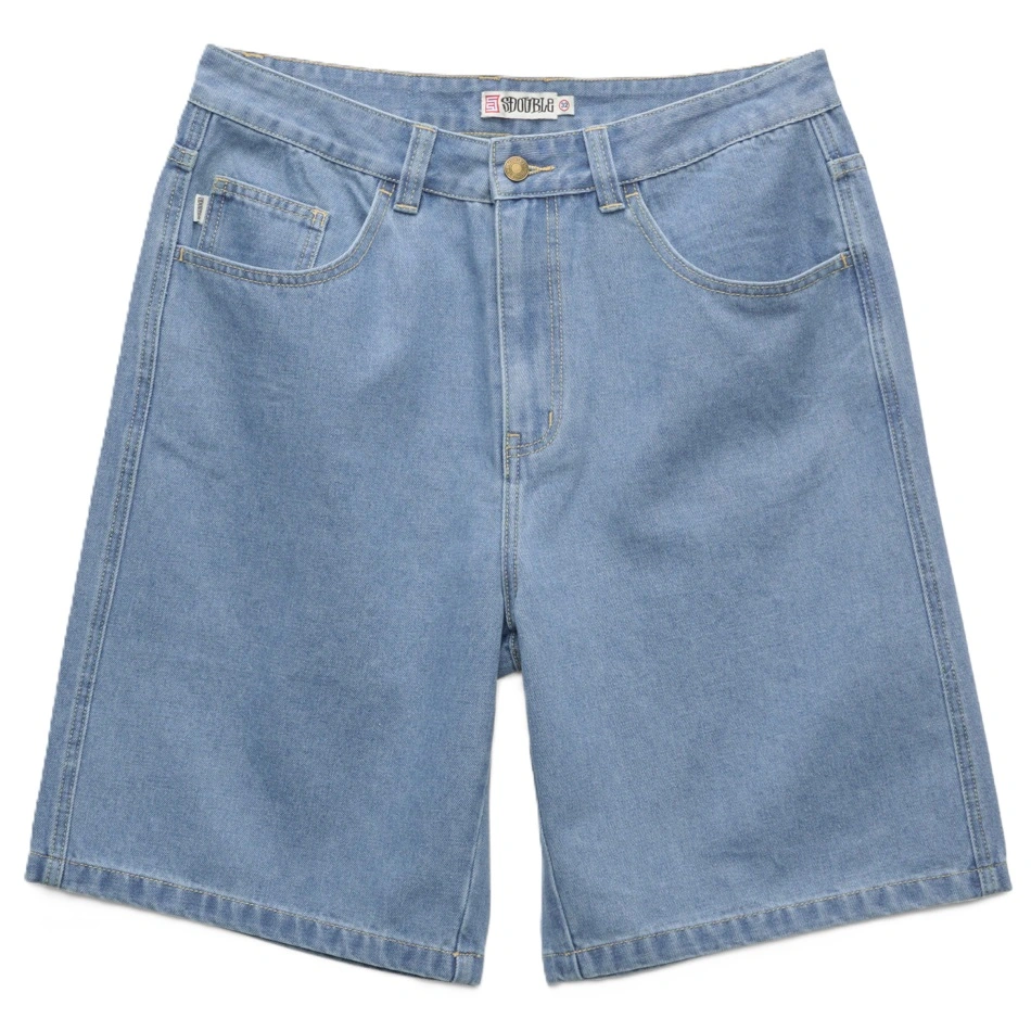 S-Double Emb Standard Mid Blue Shorts [Size: 30]