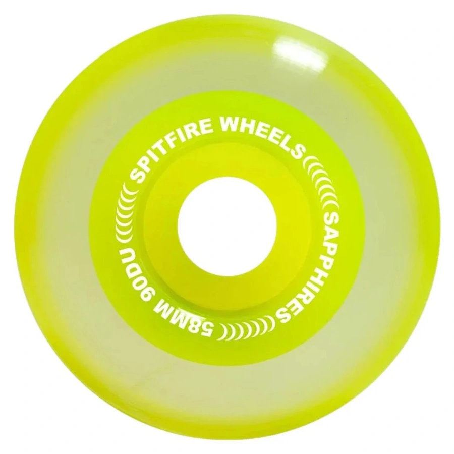 Spitfire Sapphire Neon Yellow Conical Full 90D 58mm Skateboard Wheels