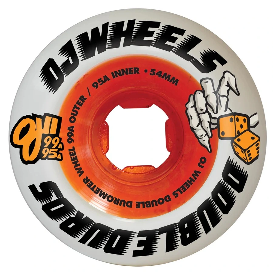 OJ Double Duro Mini Combo White Orange 99A/95A 54mm Skateboard Wheels