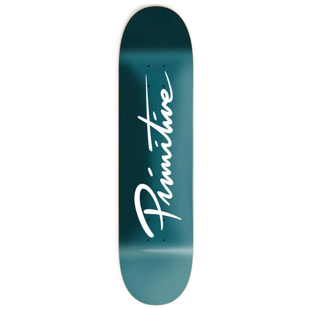 Primitive Nuevo Script Teal 8.0 Skateboard Deck