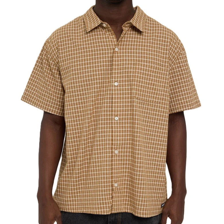 XLarge Tommy Check Brown Button Up Shirt [Size: L]