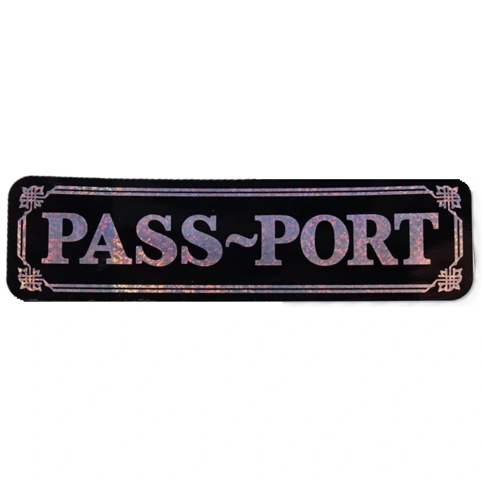 Passport Official Black Holographic Silver Sticker