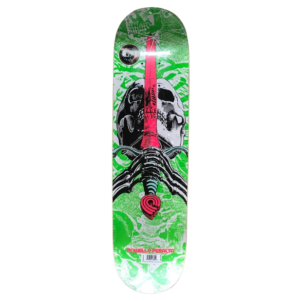 Powell Peralta Skull & Sword White Green 7.5 Skateboard Deck