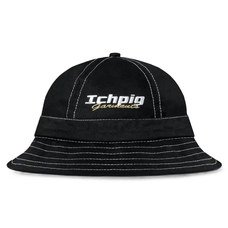 Ichpig Emblem 6 Panel Black Bucket Hat