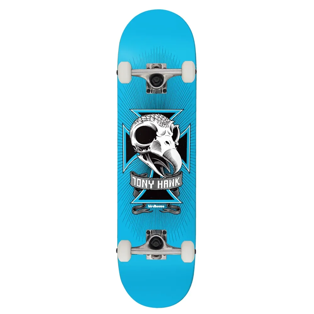 Birdhouse Level 1 Skull Light Blue 8.0 Complete Skateboard