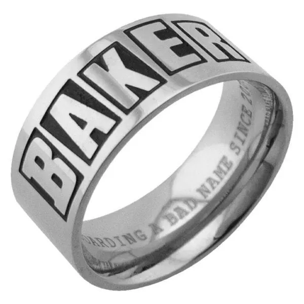 Baker Brand Logo Silver Ring [Size: XS]