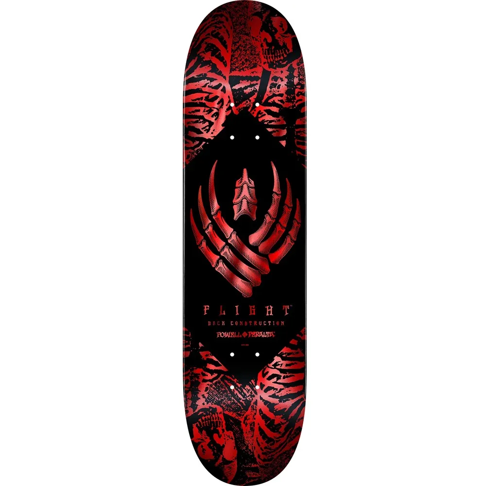 Powell Peralta Flight Skeleton Red Foil Shape 243W 8.38 Skateboard Deck