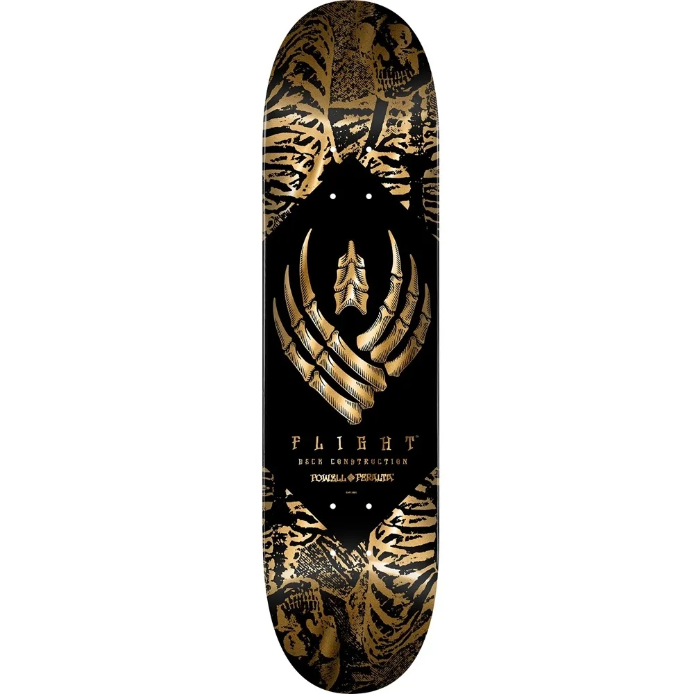 Powell Peralta Flight Skeleton Gold Foil Shape 244W 8.63 Skateboard Deck