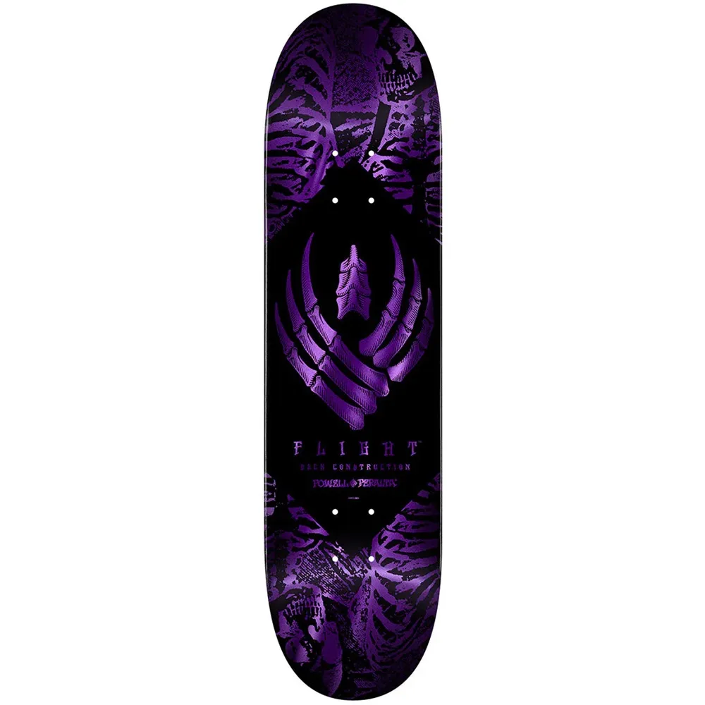 Powell Peralta Flight Skeleton Purple Foil Shape 309 9.0 Skateboard Deck