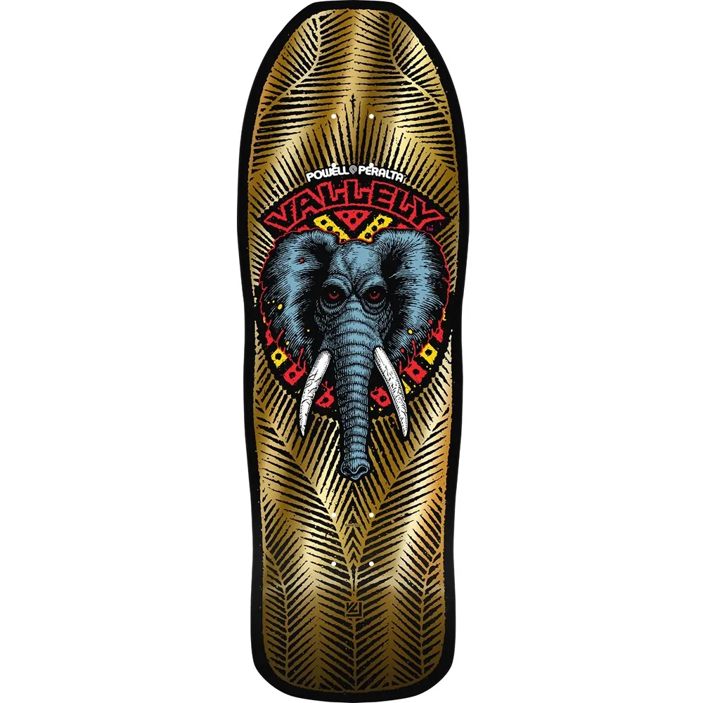 Powell Peralta Mike Vallely Elephant Gold Foil 9.85 Skateboard Deck