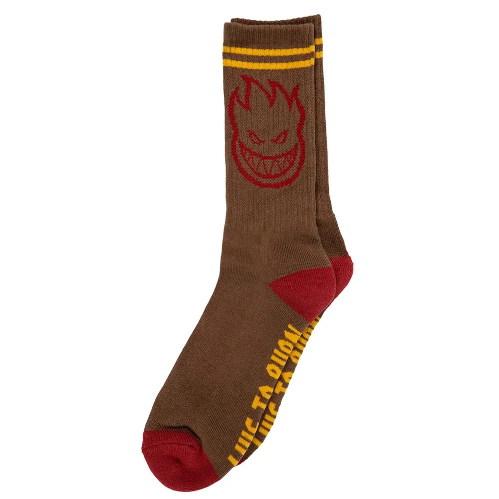 Spitfire Bighead Brown Red Gold 1 Pair Mens Socks