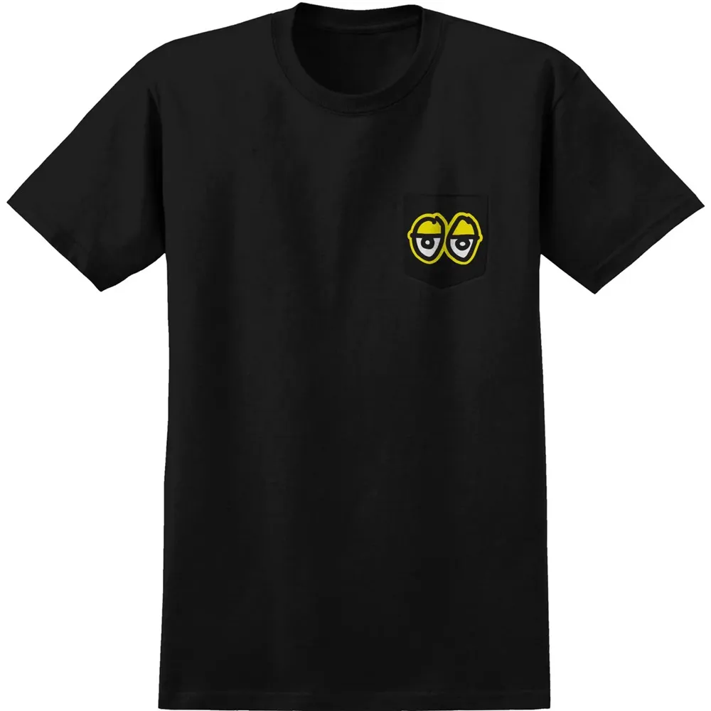 Krooked Pocket Strait Eyes Black Yellow T-Shirt [Size: M]