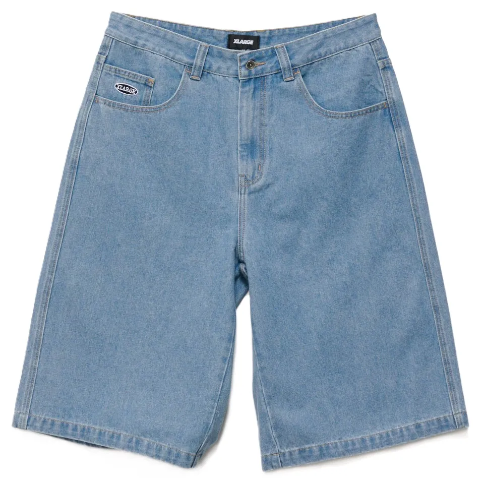 XLarge Baggy Bull Denim 91 Mid Blue Shorts [Size: 30]