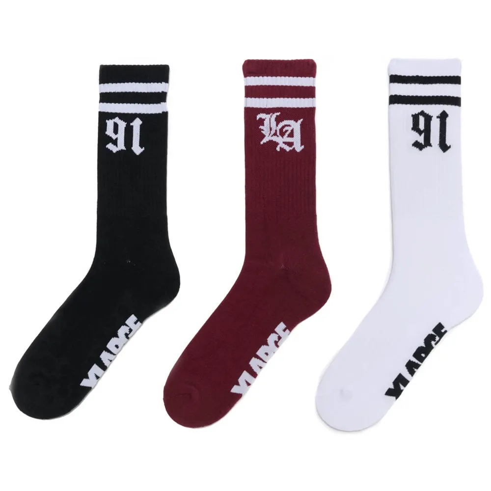 XLarge Old English Stripe Multi 3 Pack Socks