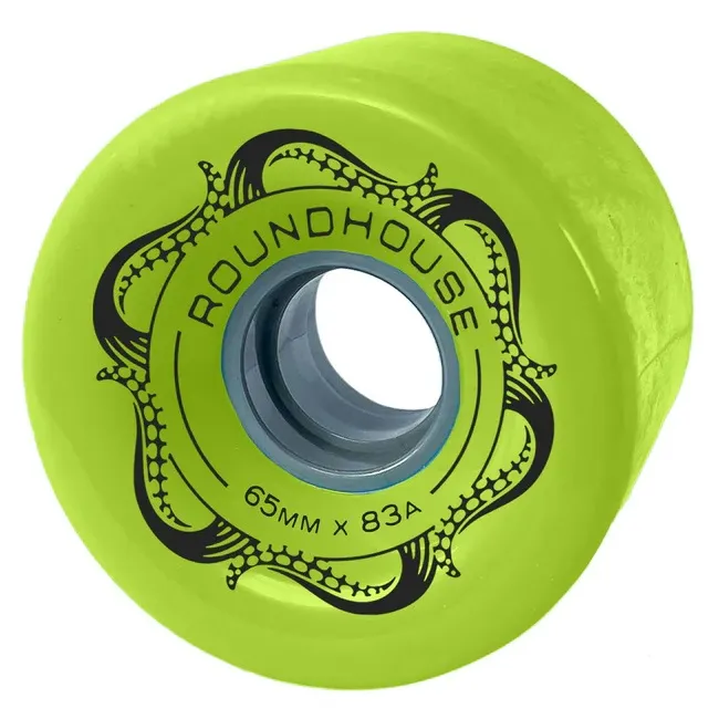 Carver Roundhouse Slick Green Glow 83A 65mm Skateboard Wheels