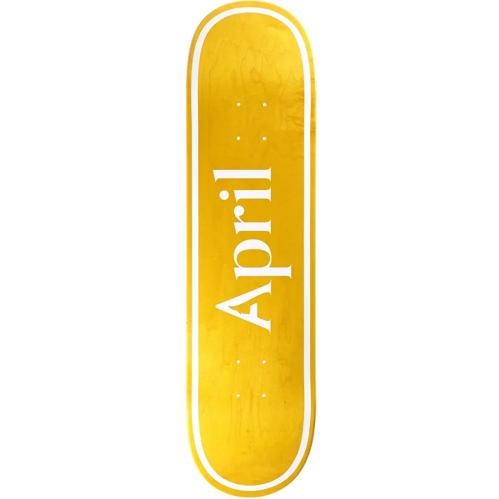 April AP Yellow OG Logo 8.0 Skateboard Deck