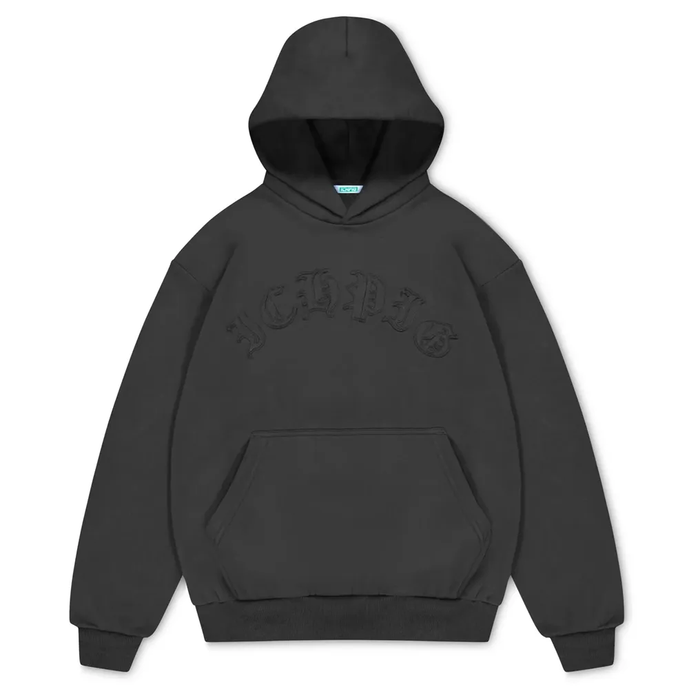 Ichpig Landmark Cordless Vintage Black Hoodie [Size: M]