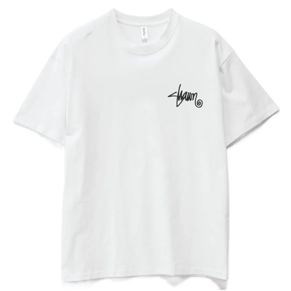 S-Double Shawn Script White T-Shirt [Size: M]