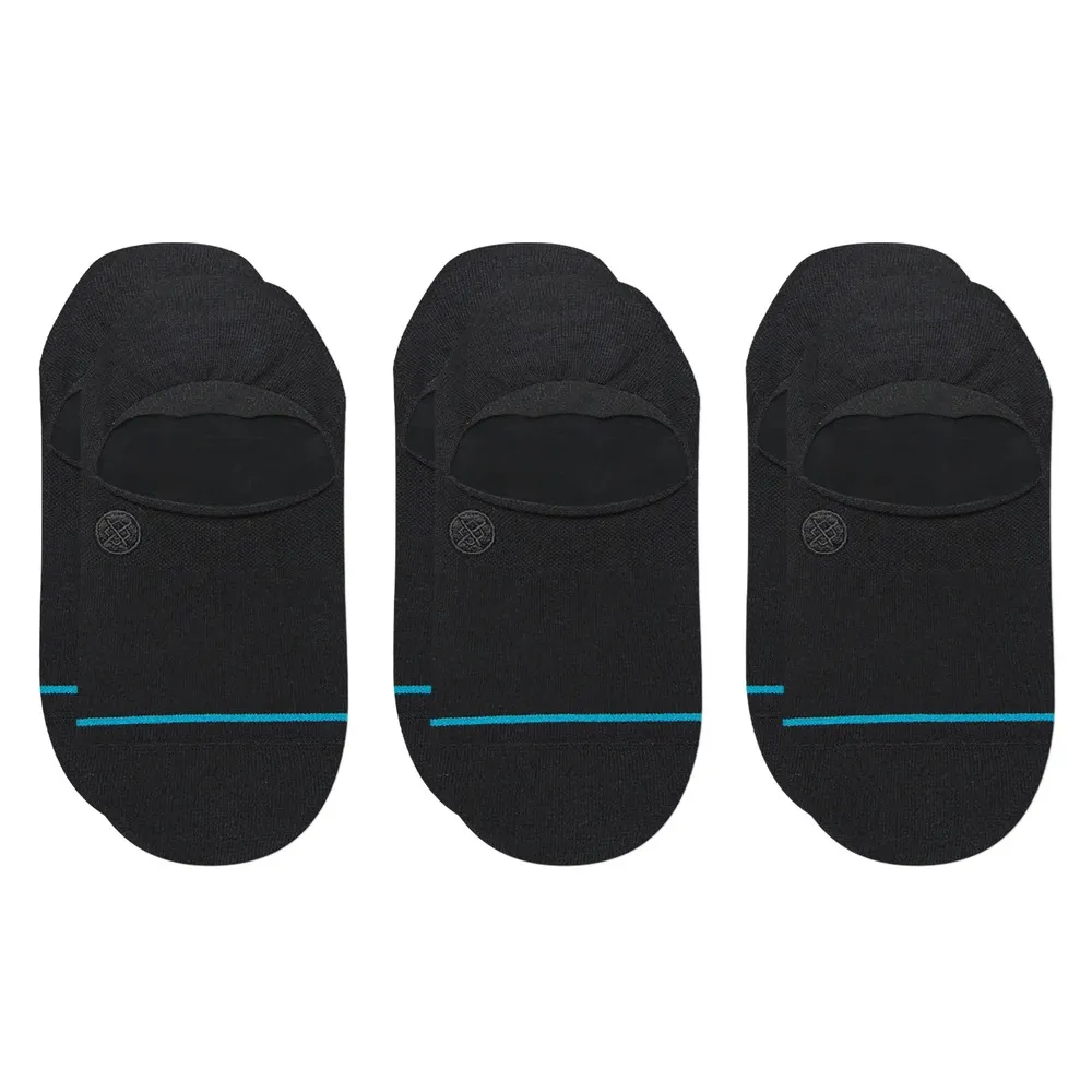 Stance Icon No Show 3 Pack Black Medium Mens Socks