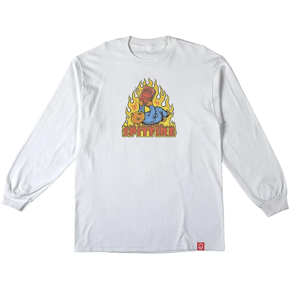 Spitfire Demonseed White Long Sleeve Shirt [Size: L]