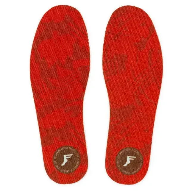 Footprint King Foam Flat Mid 5mm Red Camo Insoles [Size: 5-10.5]