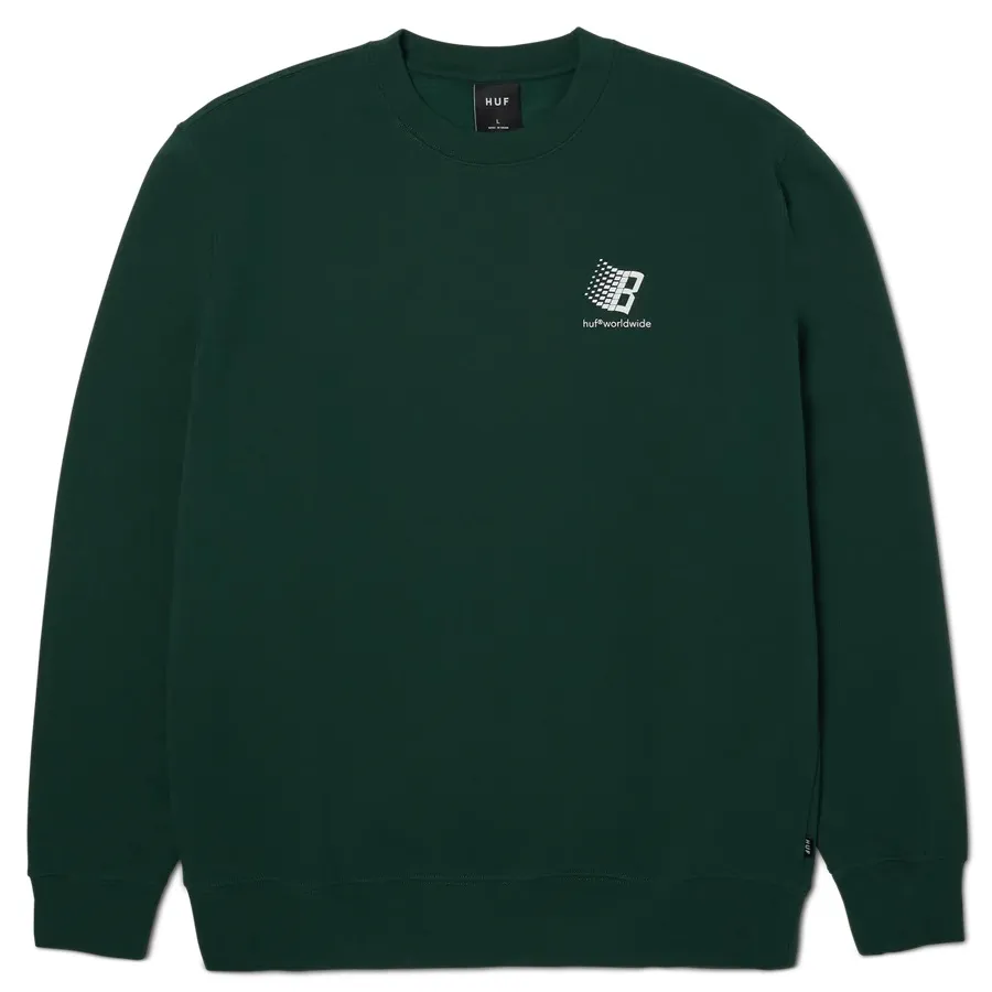 Huf X Bronze56k Forest Green Crew Jumper [Size: L]