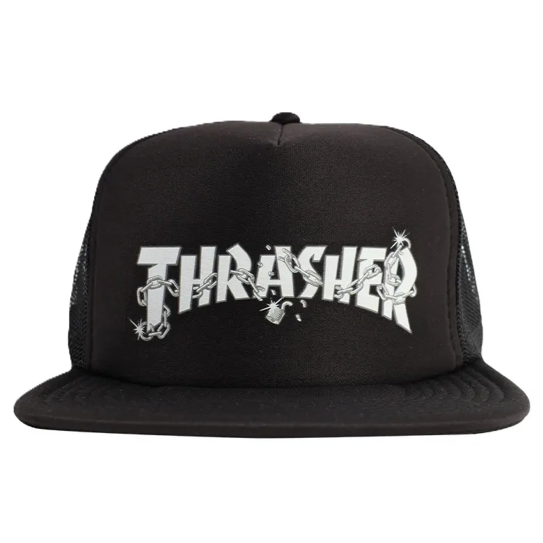 Thrasher Chains Black Trucker Hat