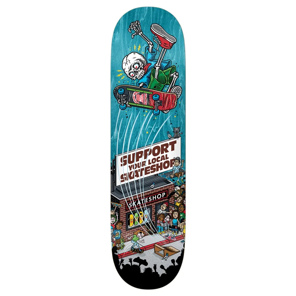 DLX Skate Shop Day 25 Shop Keeper Teal 8.5 Skateboard Deck