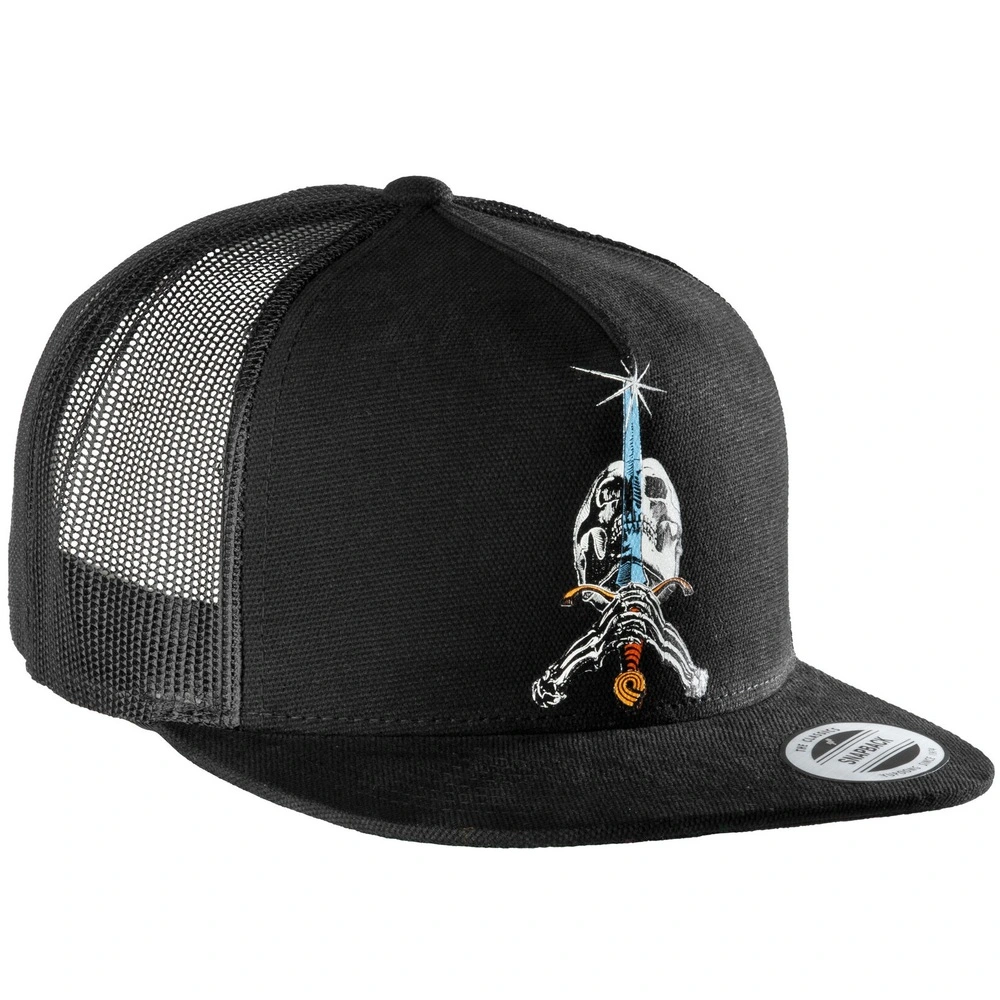 Powell Peralta Skull and Sword Black Trucker Hat